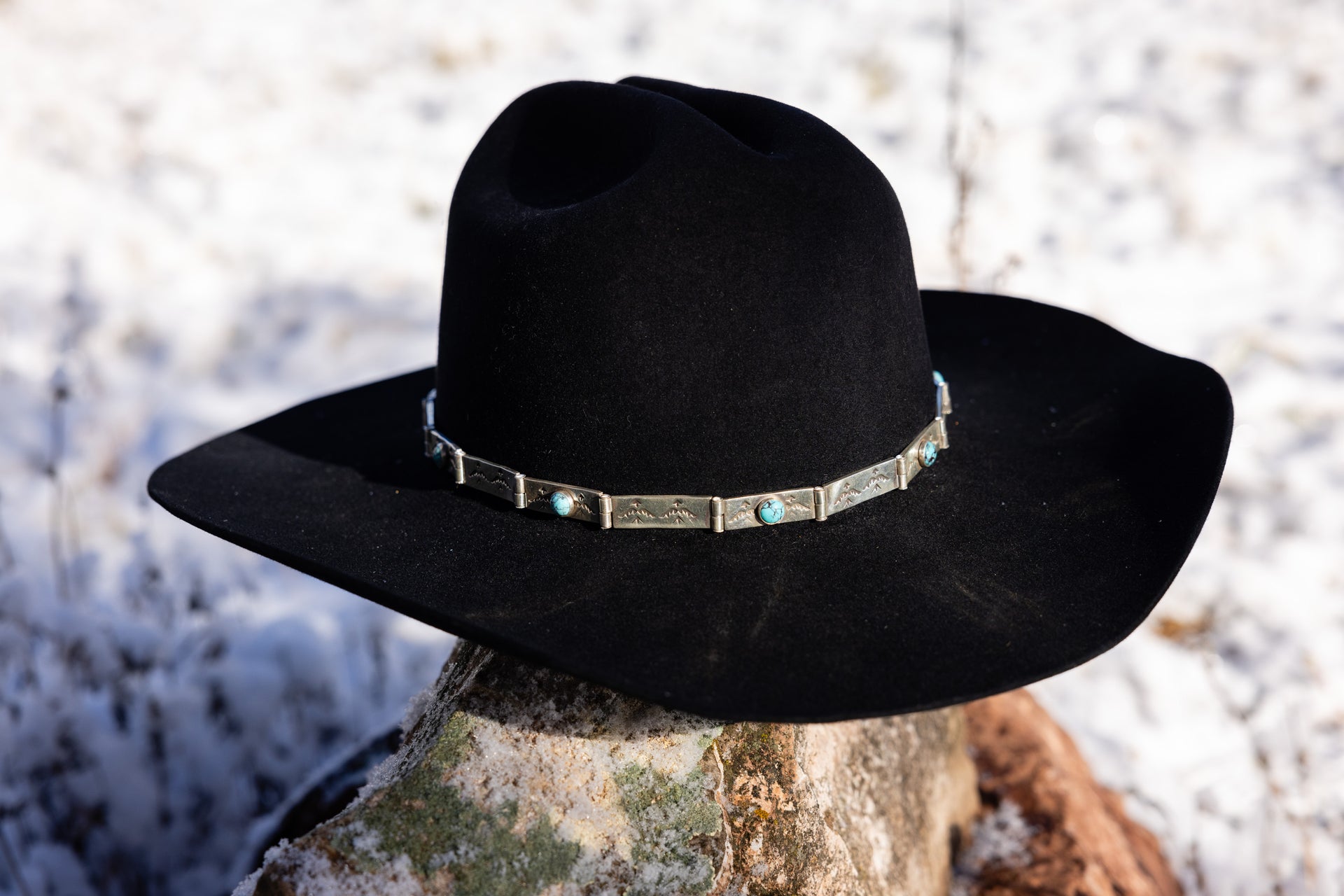 Solid Silver Hat Band, Hinged With 7 Stones